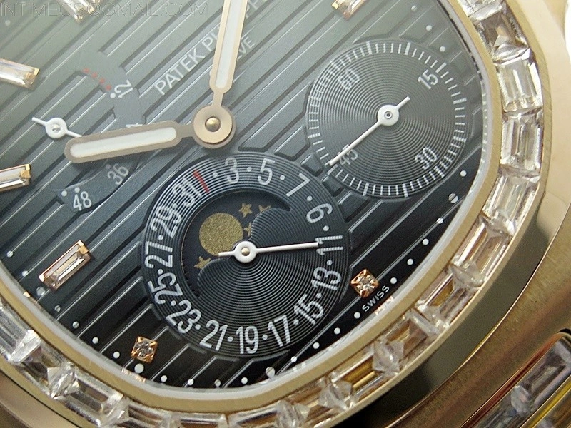 Nautilus 5724R RG T Crystals 3EF Best Edition Blue Dial on Brown Leather Strap A240