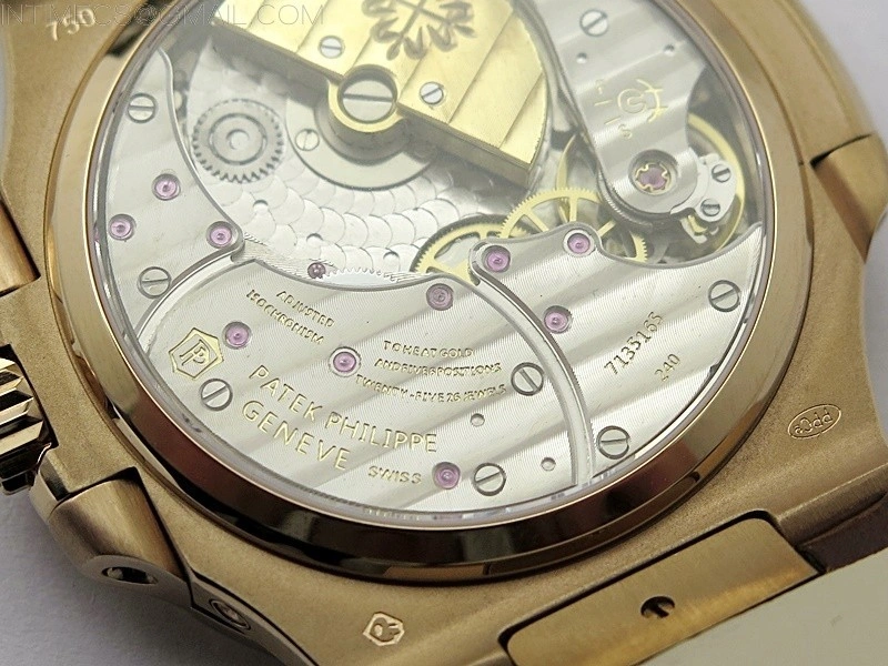 Nautilus 5724R RG T Crystals 3EF Best Edition Blue Dial on Brown Leather Strap A240