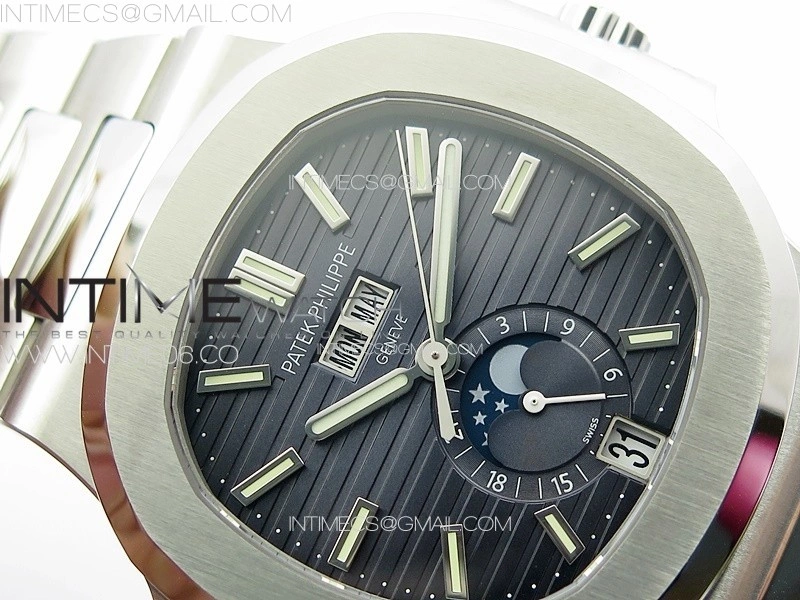 Nautilus 5726 Full Function SS PPF 1:1 Best Edition Blue Dial on SS Bracelet PPF324