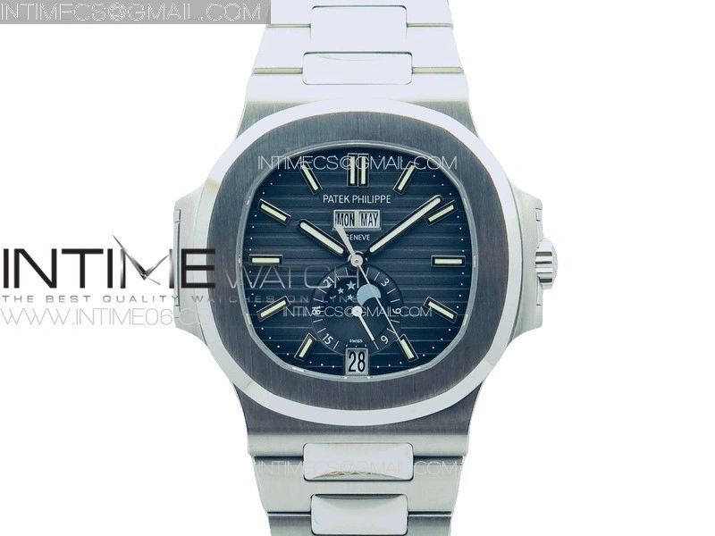 Nautilus 5726 Full Function SS PPF 1:1 Best Edition Blue Dial on SS Bracelet PPF324
