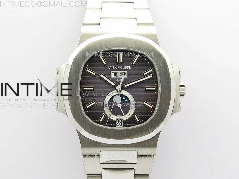 Nautilus 5726 Full Function SS PPF 1:1 Best Edition Gray Dial on SS Bracelet PPF324