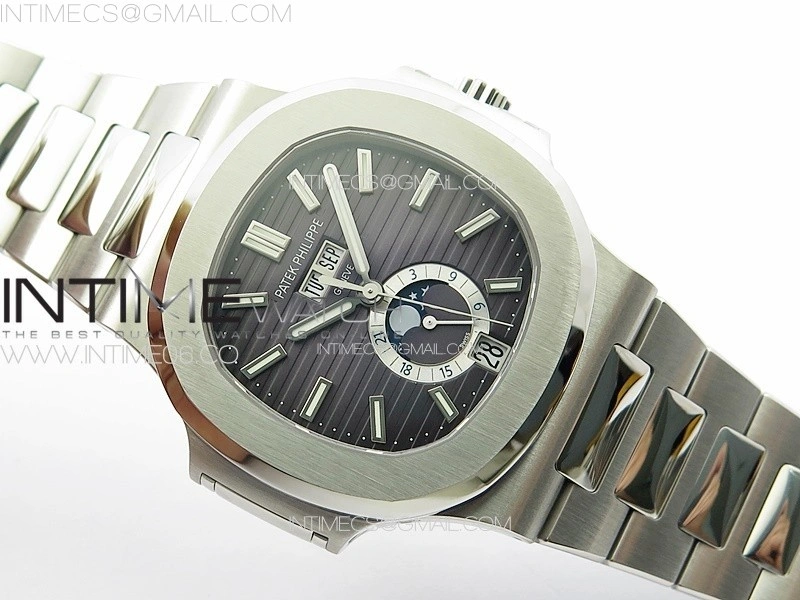 Nautilus 5726 Full Function SS PPF 1:1 Best Edition Gray Dial on SS Bracelet PPF324