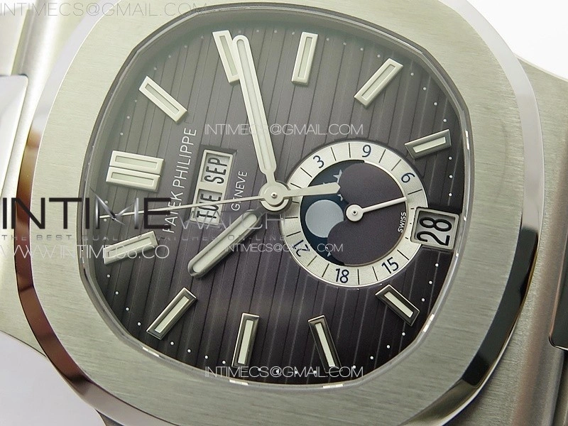 Nautilus 5726 Full Function SS PPF 1:1 Best Edition Gray Dial on SS Bracelet PPF324