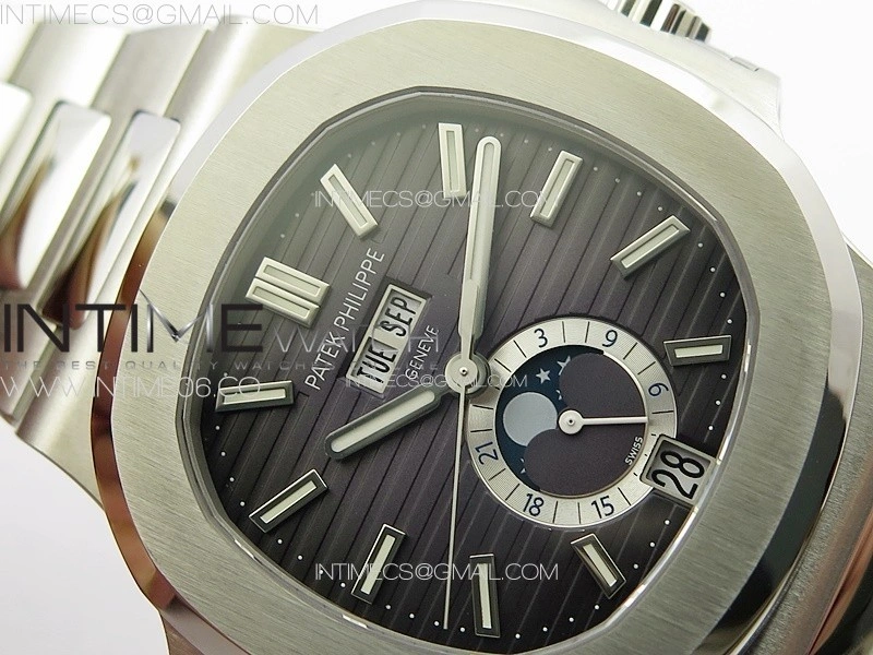 Nautilus 5726 Full Function SS PPF 1:1 Best Edition Gray Dial on SS Bracelet PPF324