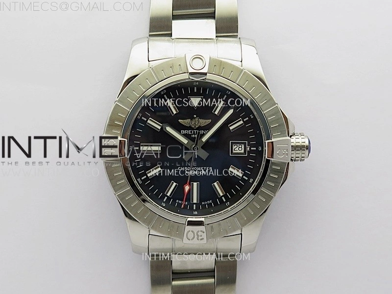 Avenger Automatic 43mm SS TF 1:1 Best Edition Black Dial Stick Marker on SS Bracelet A2824