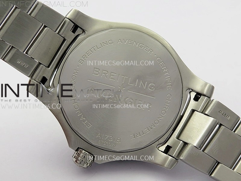 Avenger Automatic 43mm SS TF 1:1 Best Edition Black Dial Stick Marker on SS Bracelet A2824