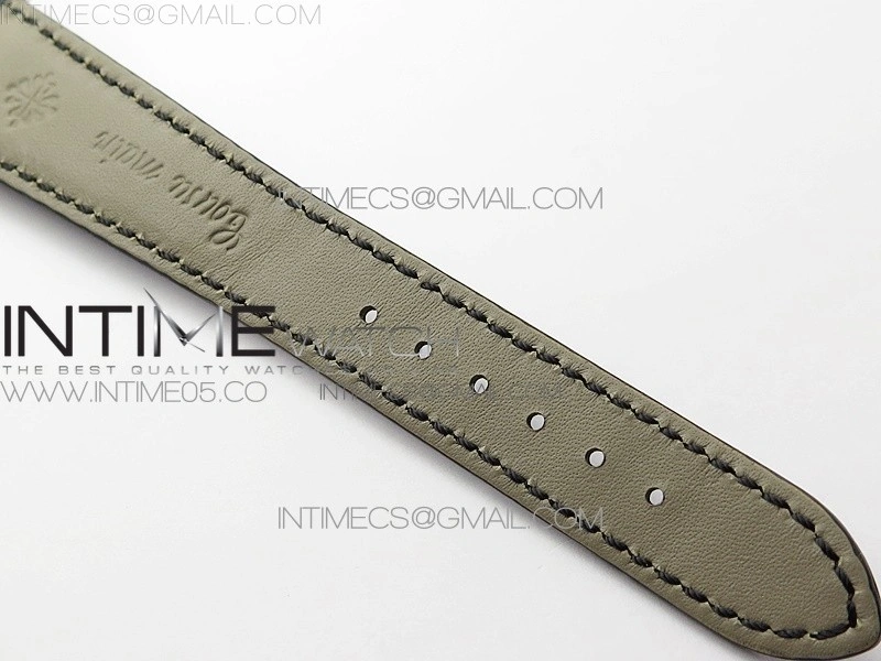 Calatrava 5153G SS ZF 1:1 Best Edition Black textured dial on Black Leather Strap A324CS