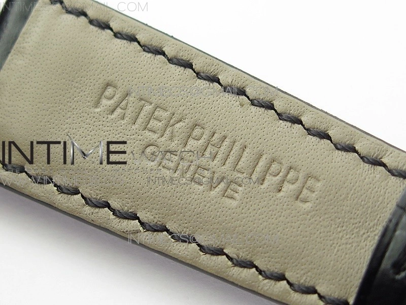 Calatrava 5153G SS ZF 1:1 Best Edition Black textured dial on Black Leather Strap A324CS