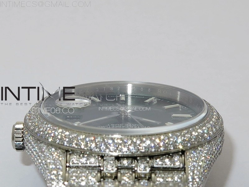 DateJust 41 126334 Full Paved Diamonds BP Best Edition Green Dial Sticks Markers on Jubilee Bracelet A2824
