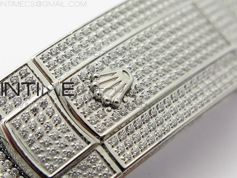 DateJust 41 126334 904 Full Paved Diamonds BP Best Edition Silver Dial Sticks Markers on Oyster Bracelet A2824