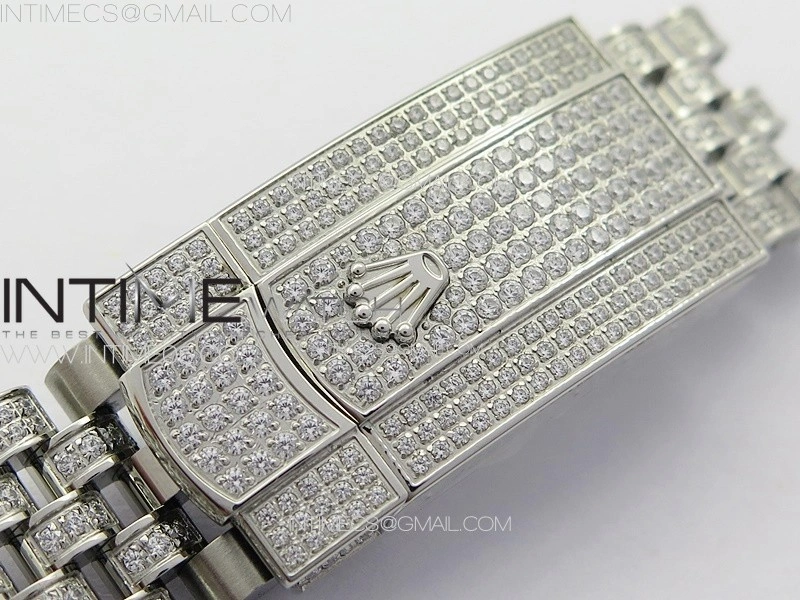 DateJust 41 126334 Full Paved Diamonds BP Best Edition White Dial Sticks Markers on Jubilee Bracelet A2824