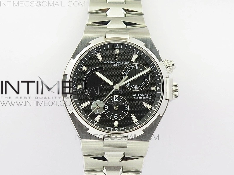 Overseas Dual Time Power Reserve TWA Best Edition Black Dial on SS Bracelet A1222