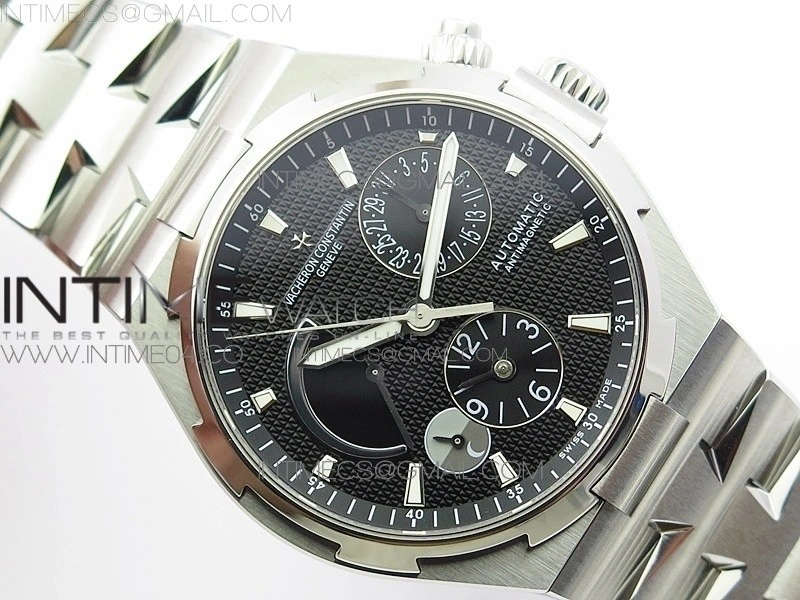 Overseas Dual Time Power Reserve TWA Best Edition Black Dial on SS Bracelet A1222