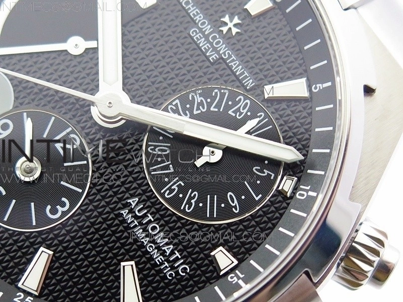 Overseas Dual Time Power Reserve TWA Best Edition Black Dial on SS Bracelet A1222