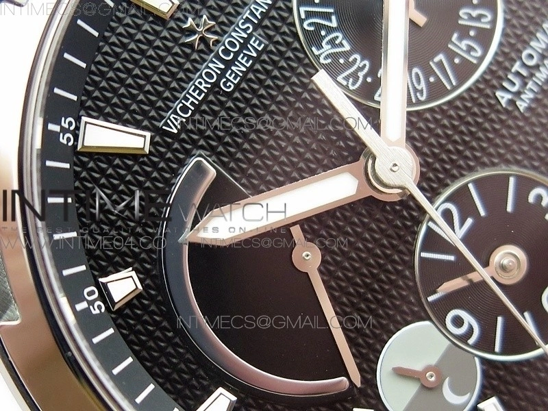 Overseas Dual Time Power Reserve TWA Best Edition Black Dial on SS Bracelet A1222