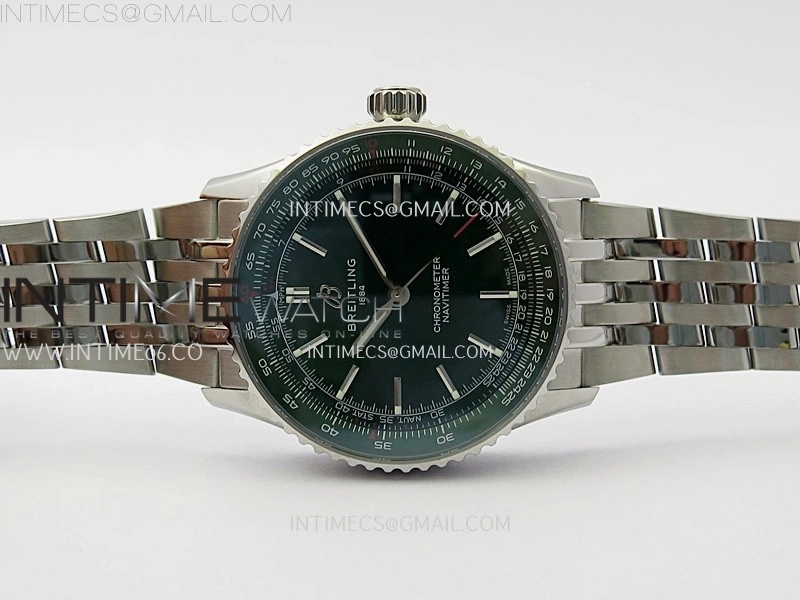 Navitimer 1 Automatic 41mm SS BLSF 1:1 Best Edition Green Dial on SS Bracelet A2824