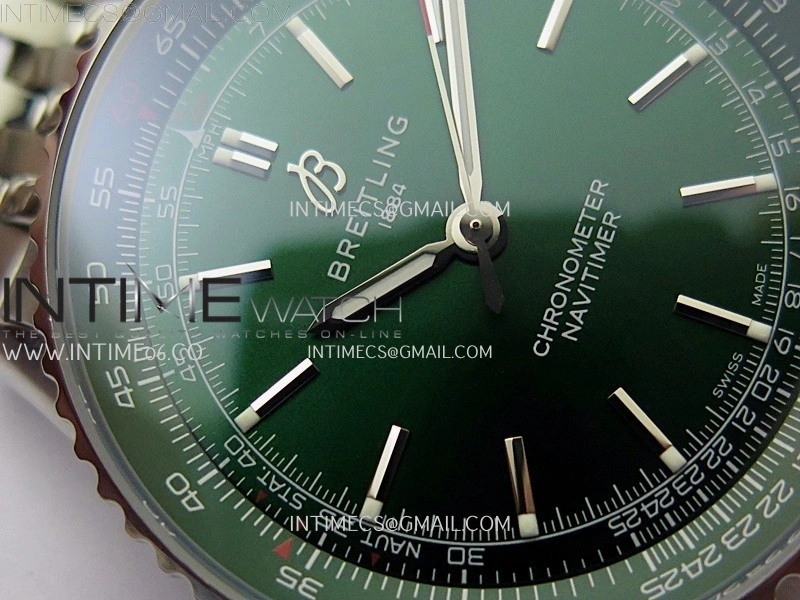 Navitimer 1 Automatic 41mm SS BLSF 1:1 Best Edition Green Dial on SS Bracelet A2824