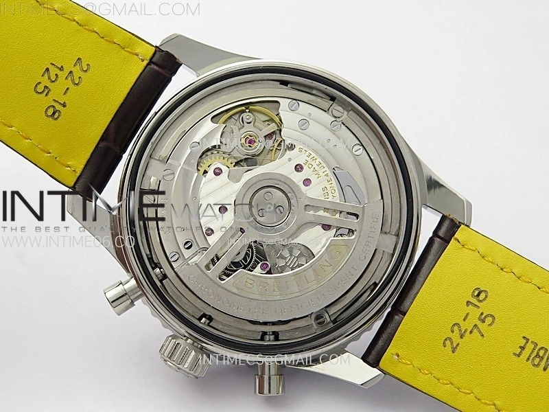 Navitimer B01 43mm SS BLSF 1:1 Best Edition White Dial On Brown Leather Strap A7750