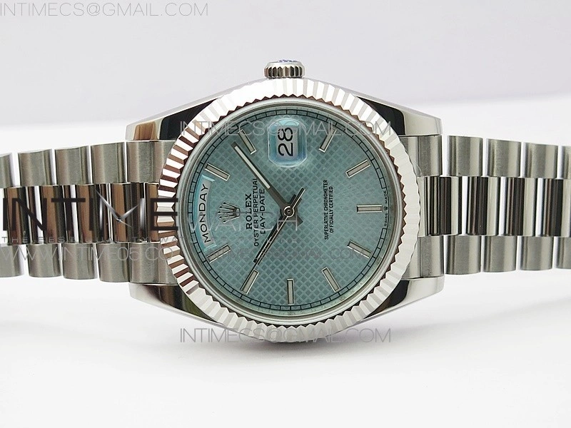 Day-Date 40mm 228239 BP New Dial Version 904 SS Ice Blue Stick Markers Dial on SS President Bracelet A2836