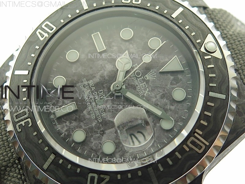 Sea Dweller 43mm Carbon 'IRBIS' DIWF Best Edition Carbon Dial on Gray Nylon Strap A2824