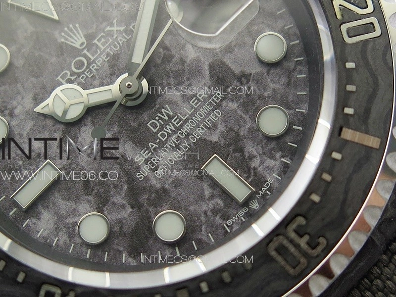 Sea Dweller 43mm Carbon 'IRBIS' DIWF Best Edition Carbon Dial on Gray Nylon Strap A2824