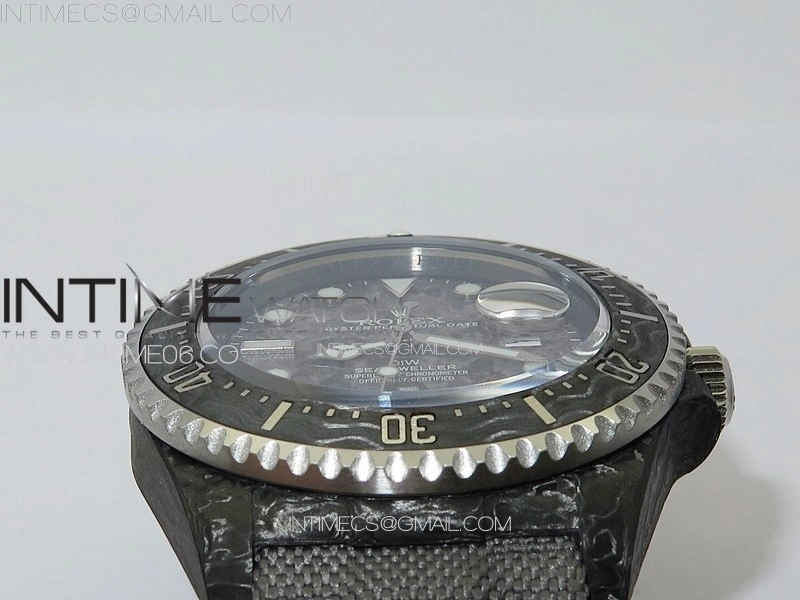 Sea Dweller 43mm Carbon 'IRBIS' DIWF Best Edition Carbon Dial on Gray Nylon Strap A2824