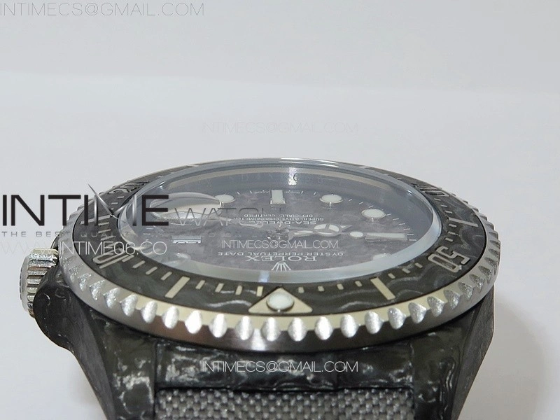 Sea Dweller 43mm Carbon 'IRBIS' DIWF Best Edition Carbon Dial on Gray Nylon Strap A2824