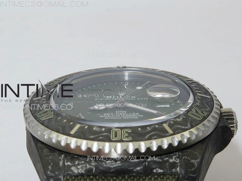 Sea Dweller 43mm Carbon 'IRBIS' DIWF Best Edition Green Dial on Green Nylon Strap A2824