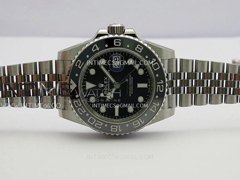 GMT-Master II 126710 GRNR Black Gray 904L SS Gold Factory 1:1 Best Edition Black Dial On Jubilee Bracelet SH3285 CHS