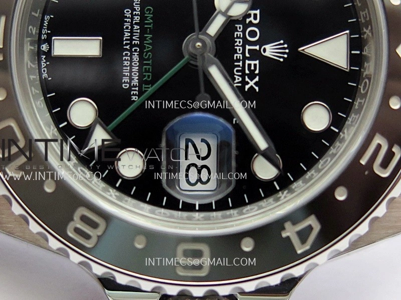 GMT-Master II 126710 GRNR Black Gray 904L SS Gold Factory 1:1 Best Edition Black Dial On Jubilee Bracelet SH3285 CHS