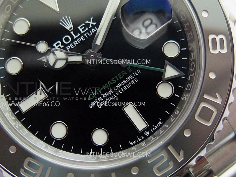 GMT-Master II 126710 GRNR Black Gray 904L SS Gold Factory 1:1 Best Edition Black Dial On Jubilee Bracelet SH3285 CHS