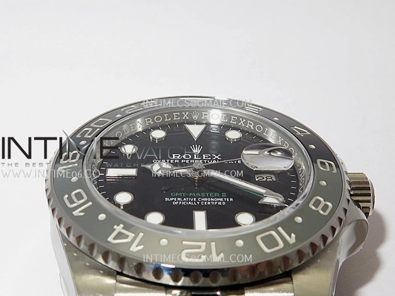 GMT-Master II 126710 GRNR Black Gray 904L SS Gold Factory 1:1 Best Edition Black Dial On Jubilee Bracelet SH3285 CHS