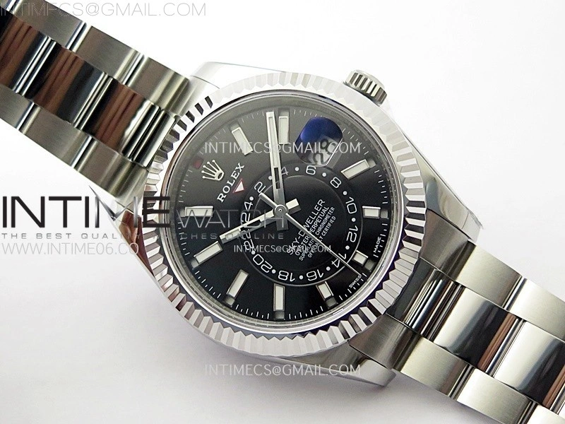 Sky-Dweller 326934 904L SS ZF 1:1 Best Edition Black Dial on SS Bracelet Asian 2824
