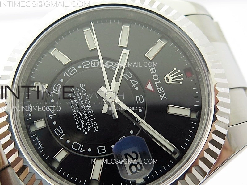 Sky-Dweller 326934 904L SS ZF 1:1 Best Edition Black Dial on SS Bracelet Asian 2824