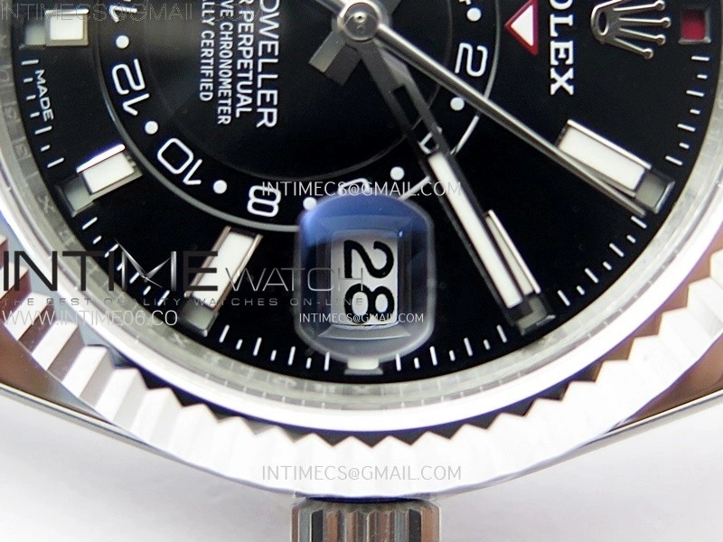 Sky-Dweller 326934 904L SS ZF 1:1 Best Edition Black Dial on SS Bracelet Asian 2824