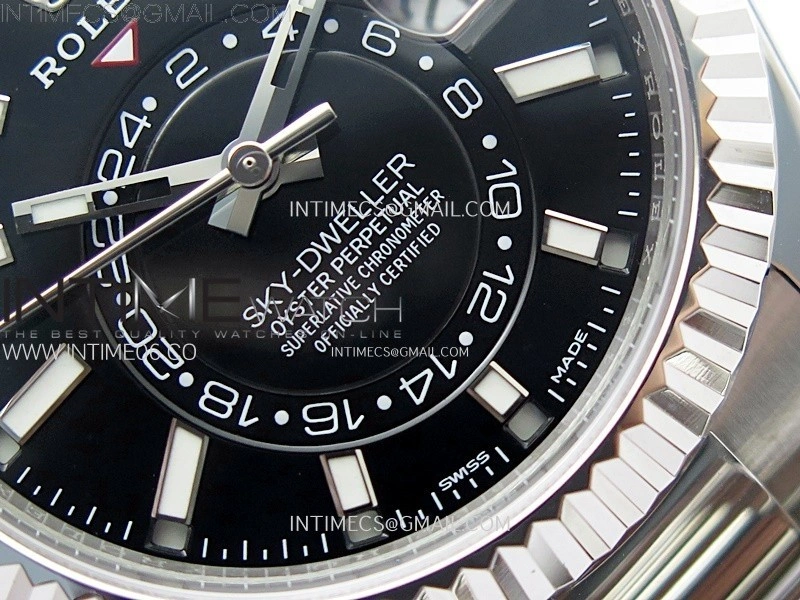 Sky-Dweller 326934 904L SS ZF 1:1 Best Edition Black Dial on SS Bracelet Asian 2824