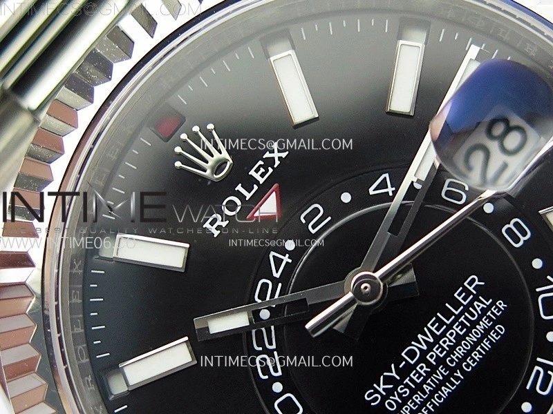 Sky-Dweller 326934 904L SS ZF 1:1 Best Edition Black Dial on SS Bracelet Asian 2824