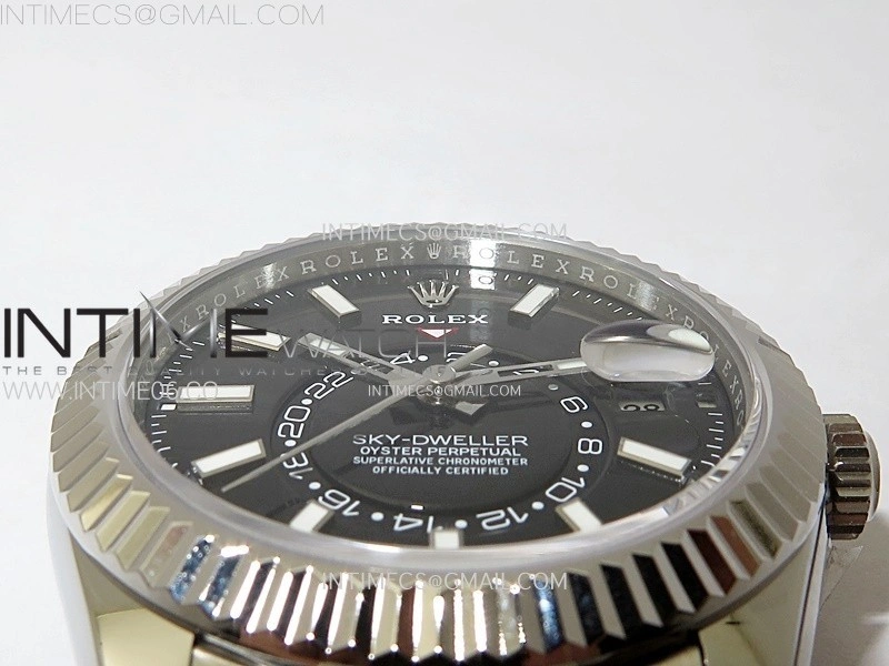 Sky-Dweller 326934 904L SS ZF 1:1 Best Edition Black Dial on SS Bracelet Asian 2824