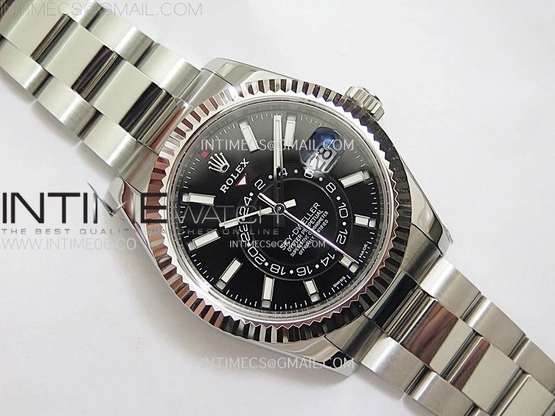 Sky-Dweller 326934 904L SS ZF 1:1 Best Edition Black Dial on SS Bracelet Asian 2824
