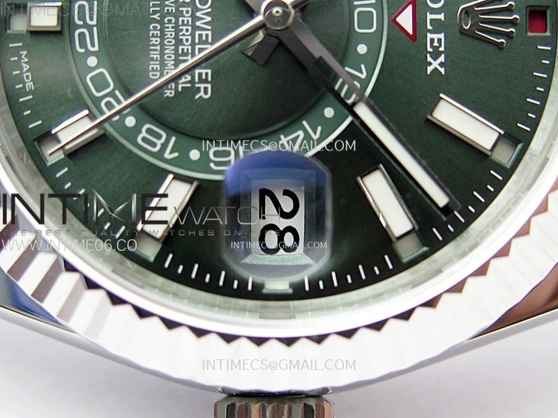 Sky-Dweller 326934 904L SS ZF 1:1 Best Edition Green Dial on SS Bracelet Asian 2824