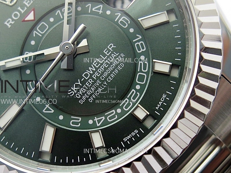 Sky-Dweller 326934 904L SS ZF 1:1 Best Edition Green Dial on SS Bracelet Asian 2824