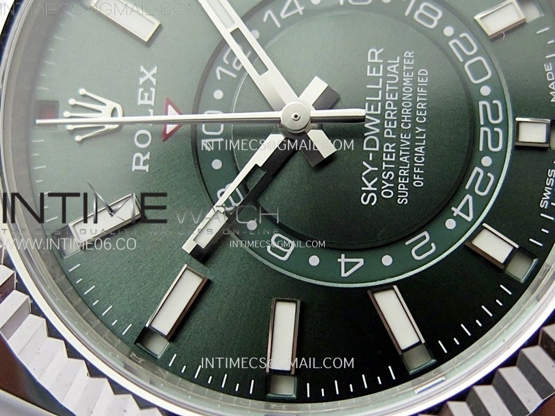 Sky-Dweller 326934 904L SS ZF 1:1 Best Edition Green Dial on SS Bracelet Asian 2824