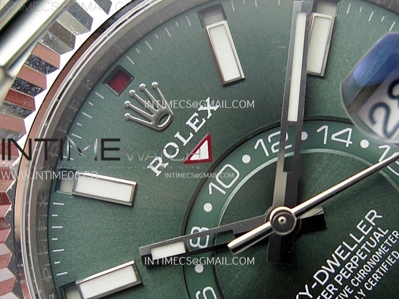 Sky-Dweller 326934 904L SS ZF 1:1 Best Edition Green Dial on SS Bracelet Asian 2824