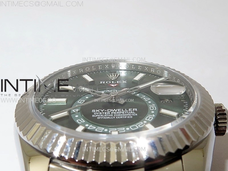 Sky-Dweller 326934 904L SS ZF 1:1 Best Edition Green Dial on SS Bracelet Asian 2824