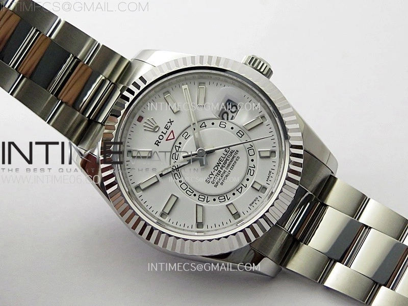 Sky-Dweller 326934 904L SS ZF 1:1 Best Edition White Dial on SS Bracelet Asian 2824