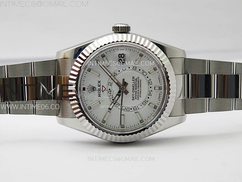 Sky-Dweller 326934 904L SS ZF 1:1 Best Edition White Dial on SS Bracelet Asian 2824