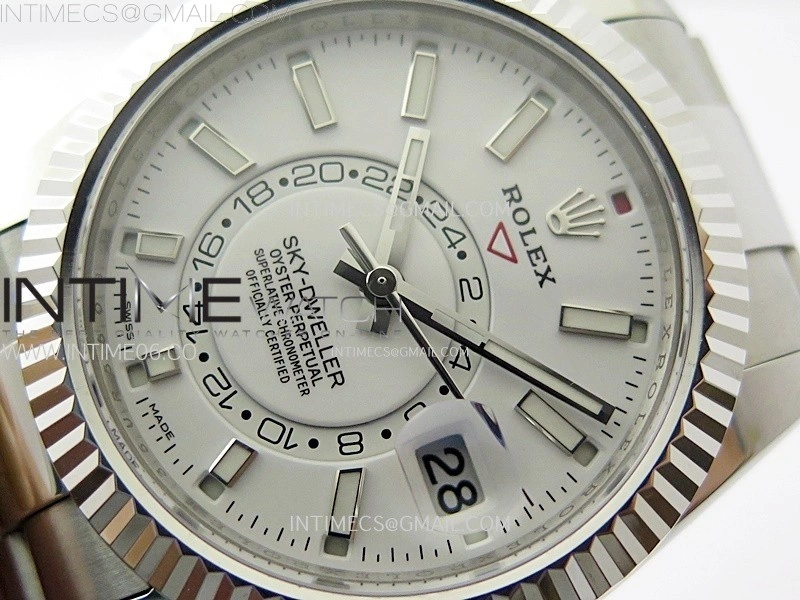 Sky-Dweller 326934 904L SS ZF 1:1 Best Edition White Dial on SS Bracelet Asian 2824