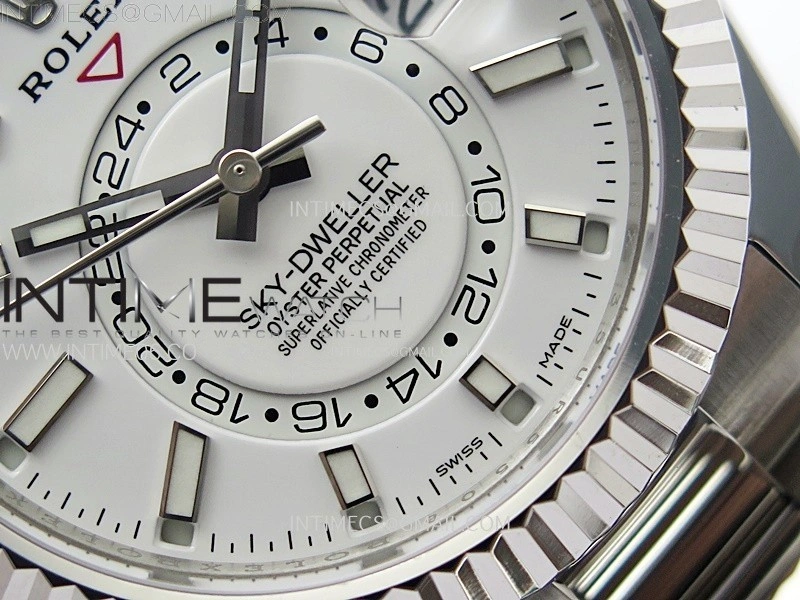 Sky-Dweller 326934 904L SS ZF 1:1 Best Edition White Dial on SS Bracelet Asian 2824
