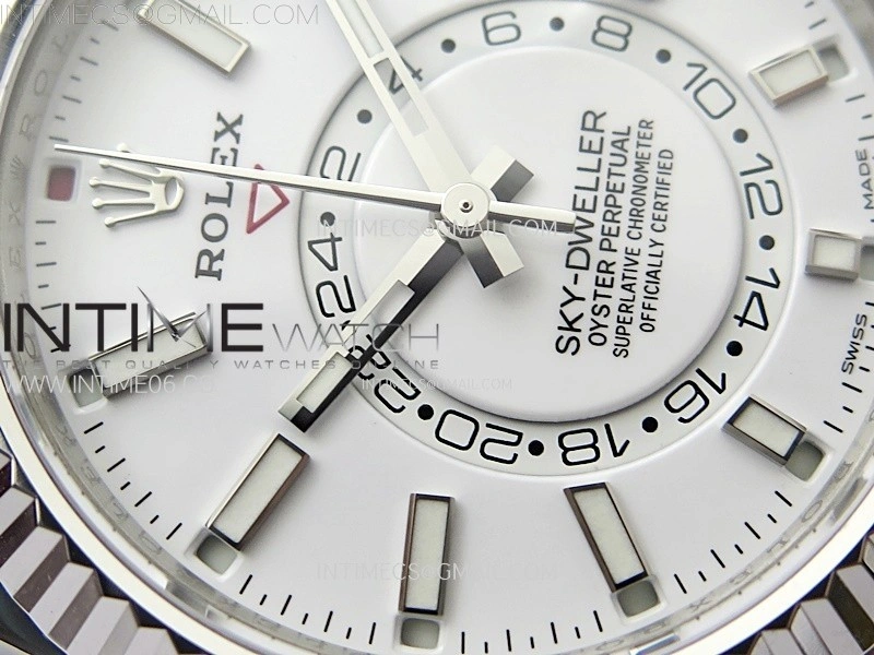 Sky-Dweller 326934 904L SS ZF 1:1 Best Edition White Dial on SS Bracelet Asian 2824