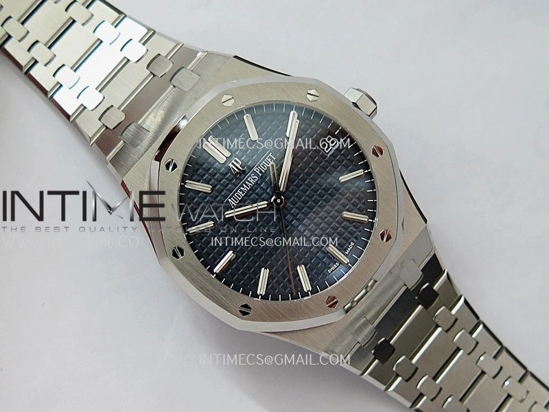 Royal Oak 15500 SS VSF 1:1 Best Edition Blue Dial On SS Bracelet Super Clone DD4302